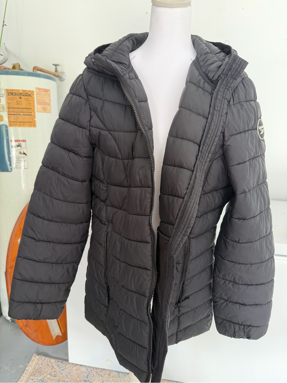 Reebok Kids Black Quilted Hooded Puffer Jacket